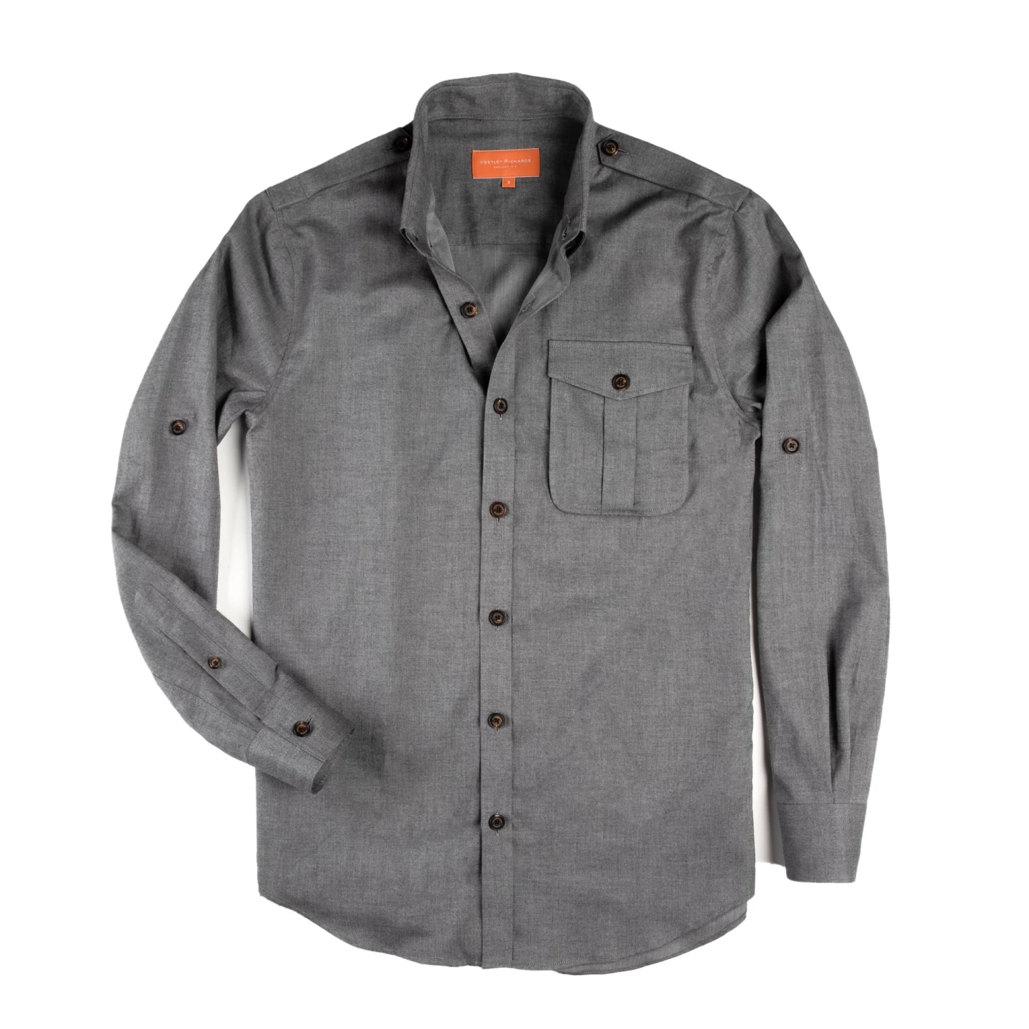 Field Shirt In Brushed Grey 2 Field Shirt In Brushed Grey - Image 2