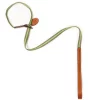 Fluorescent Dog Lead In Green Stripe & Mid Tan