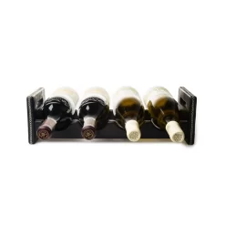 Hand Stitched Leather Covered Bottle Rack - Black -Clothing Shop sol luna leather goods 3235 edit edit