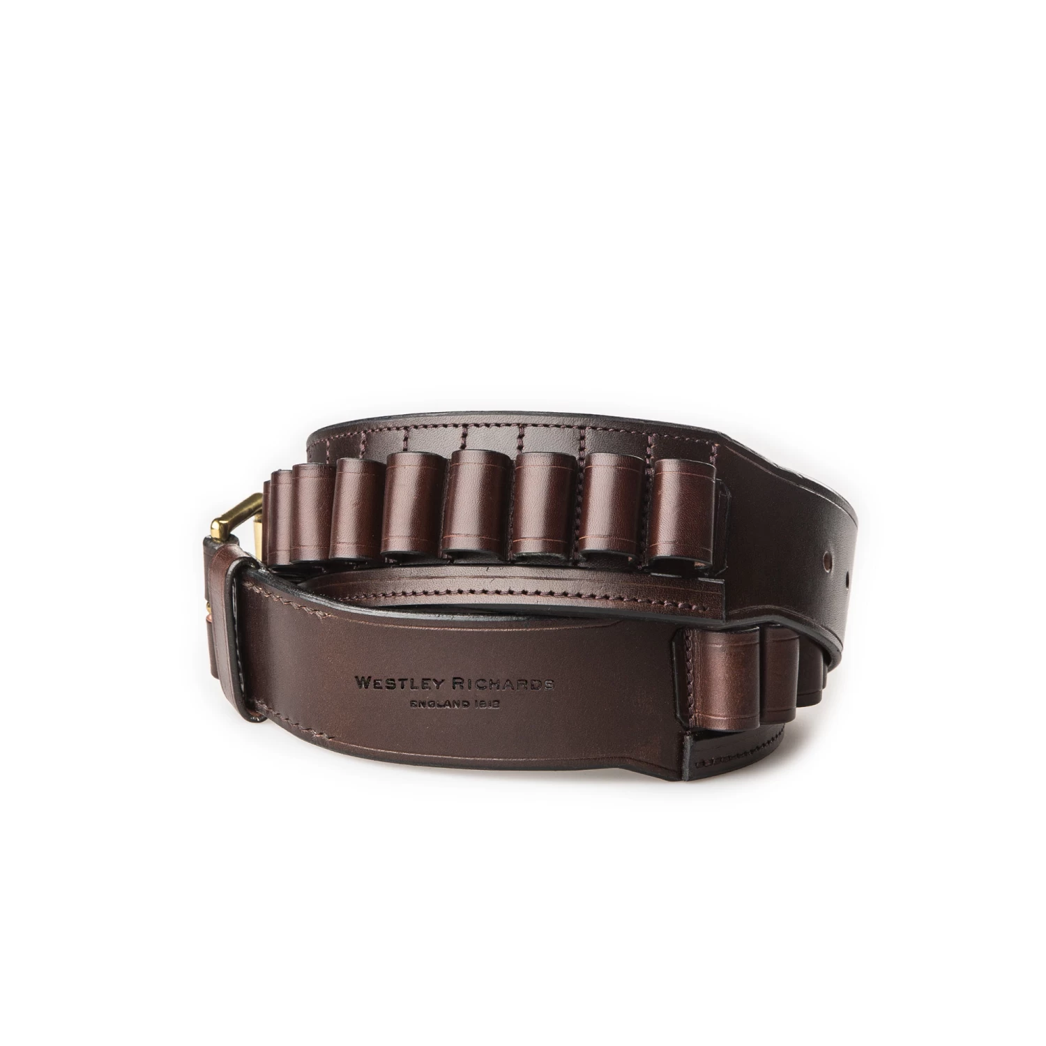 12 Gauge Leather Cartridge Belt In Dark Tan 1 12 Gauge Leather Cartridge Belt In Dark Tan