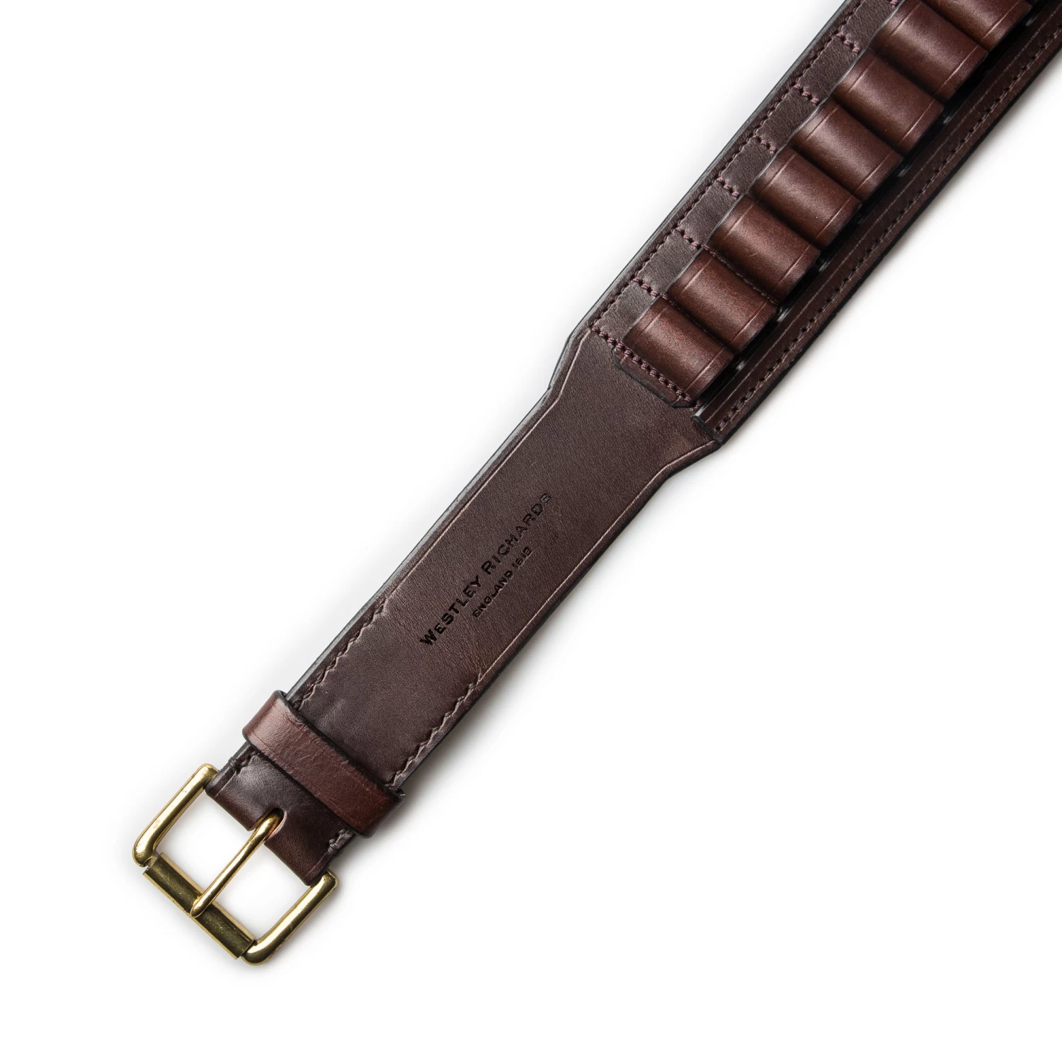 12 Gauge Leather Cartridge Belt In Dark Tan 2 12 Gauge Leather Cartridge Belt In Dark Tan - Image 2