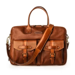 Bournbrook Briefcase In Mid Tan -Clothing Shop wr bounrbrook briefcase mid tan front