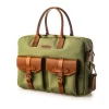 Bournbrook Briefcase In Safari Green And Mid Tan