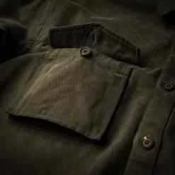 Expedition Safari Shirt In Brushed Green -Clothing Shop wr co expedition safari shirt 26843 edit 1