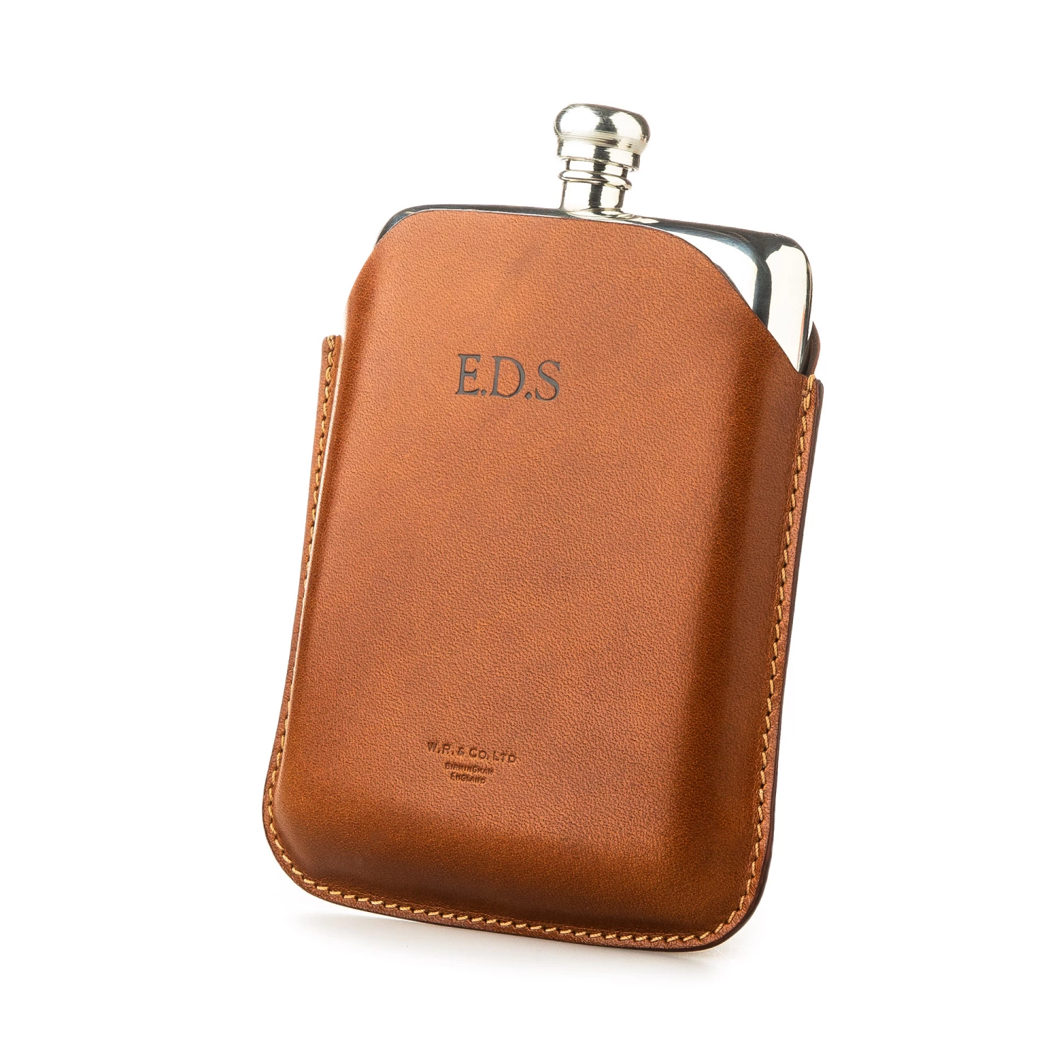 4oz Hip Flask In Dark Tan 4 4oz Hip Flask In Dark Tan - Image 4