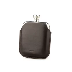 4oz Hip Flask In Dark Tan