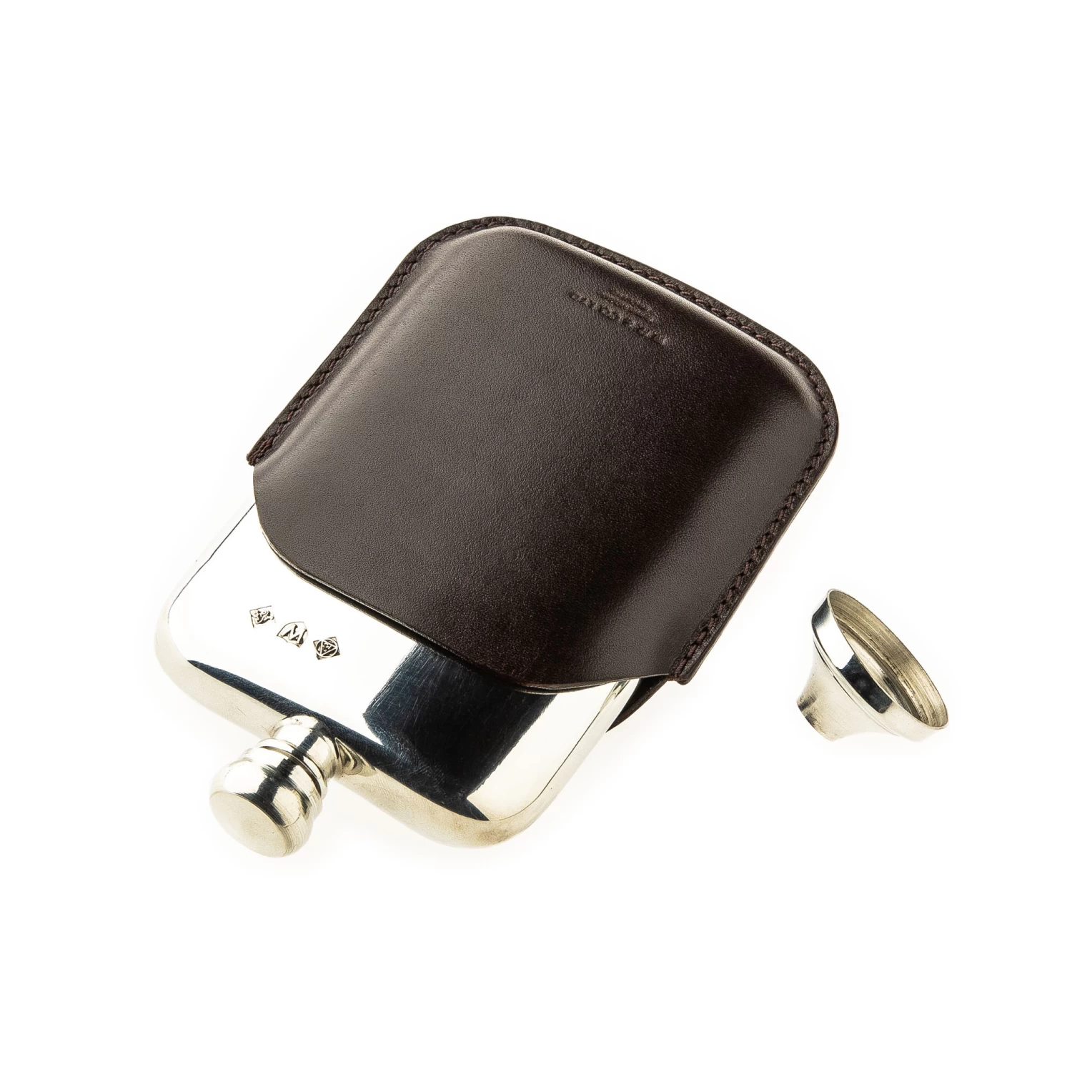 4oz Hip Flask In Dark Tan 3 4oz Hip Flask In Dark Tan - Image 3