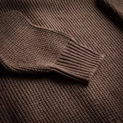 Bowland Zip Cardigan In Clay With Field Green -Clothing Shop wr co knitwear 37016