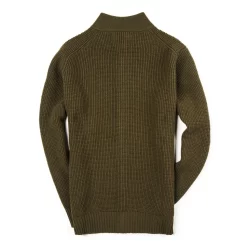 Bowland Zip Cardigan In Field Green With Clay -Clothing Shop wr co knitwear 37047 edit