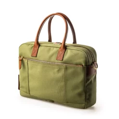 Bournbrook Briefcase In Safari Green And Mid Tan -Clothing Shop wr co laptop bags 34464 edit 1