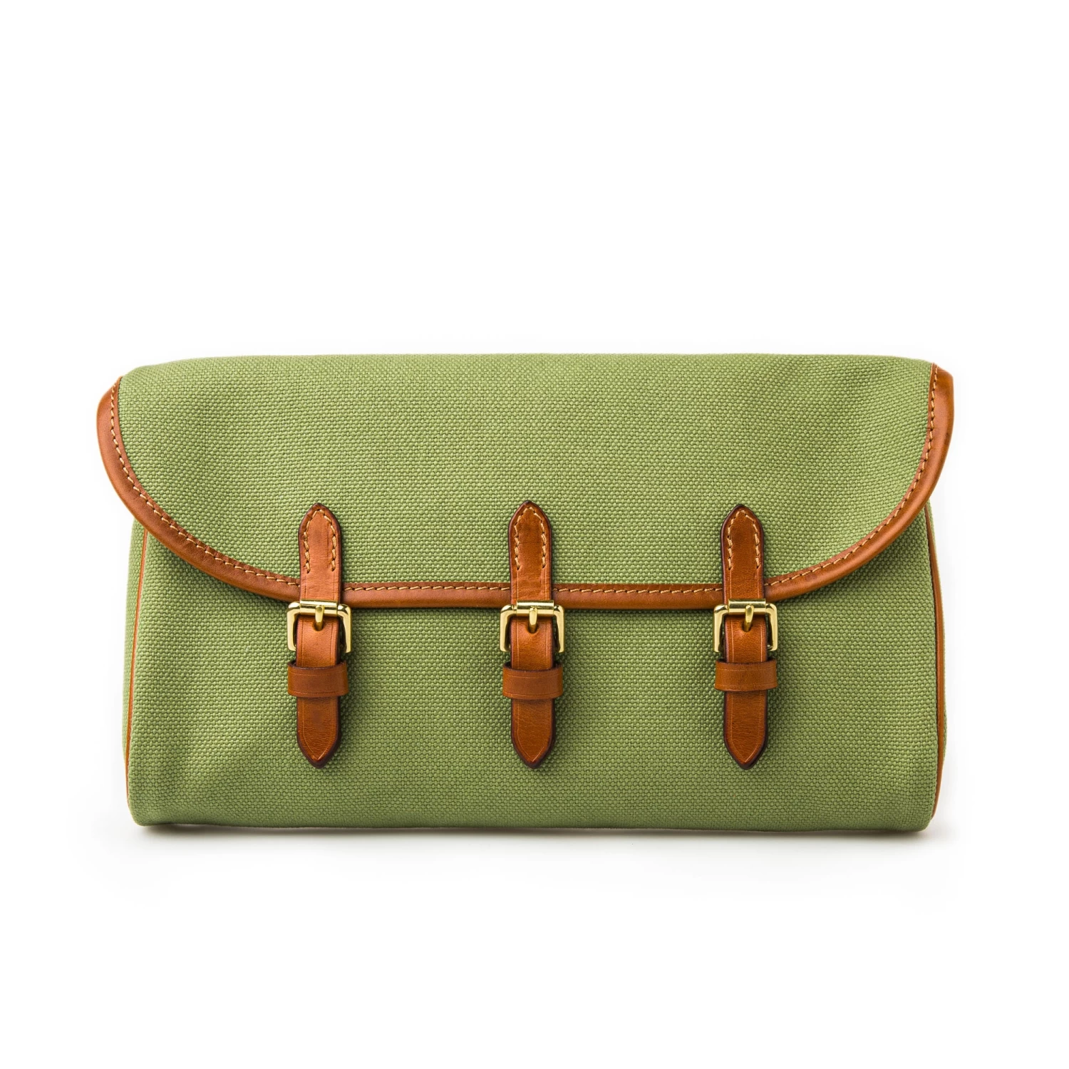 Redfern Cleaning Pouch With Accessories In Green & Mid Tan 3 Redfern Cleaning Pouch With Accessories In Green & Mid Tan - Image 3