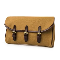 Redfern Cleaning Pouch With Accessories In Canvas & Dark Tan -Clothing Shop wr co redfern pouches 36420 edit