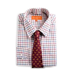 Tattersall Shirt In Burgundy -Clothing Shop wr co shirts 4899 edit 1