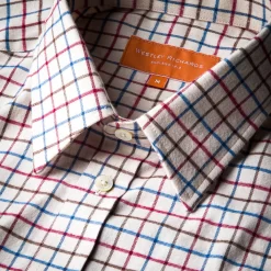 Tattersall Shirt In Burgundy -Clothing Shop wr co shirts 4947 edit 1