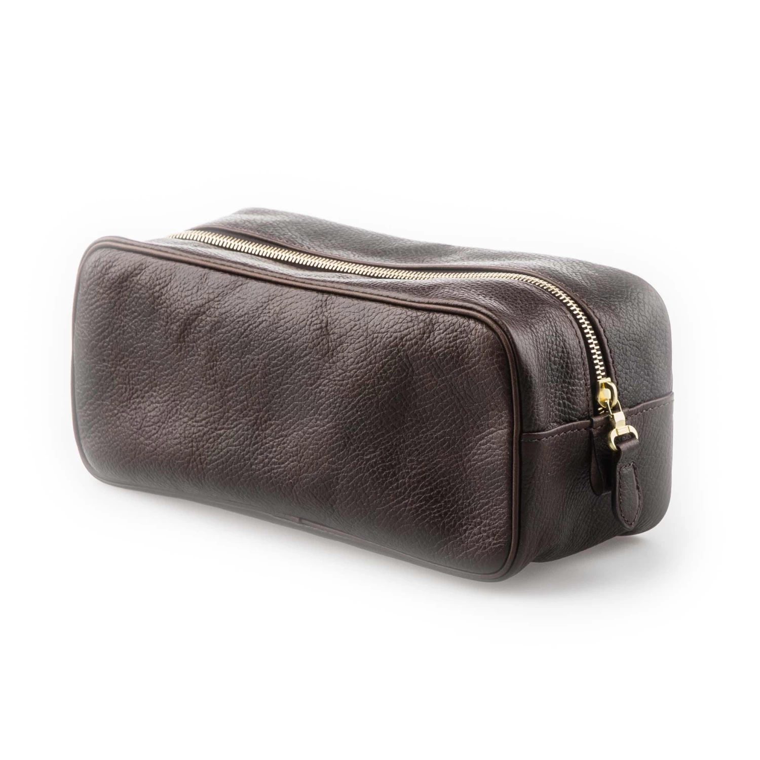 Leather Wash Bag In Dark Tan 1 Leather Wash Bag In Dark Tan