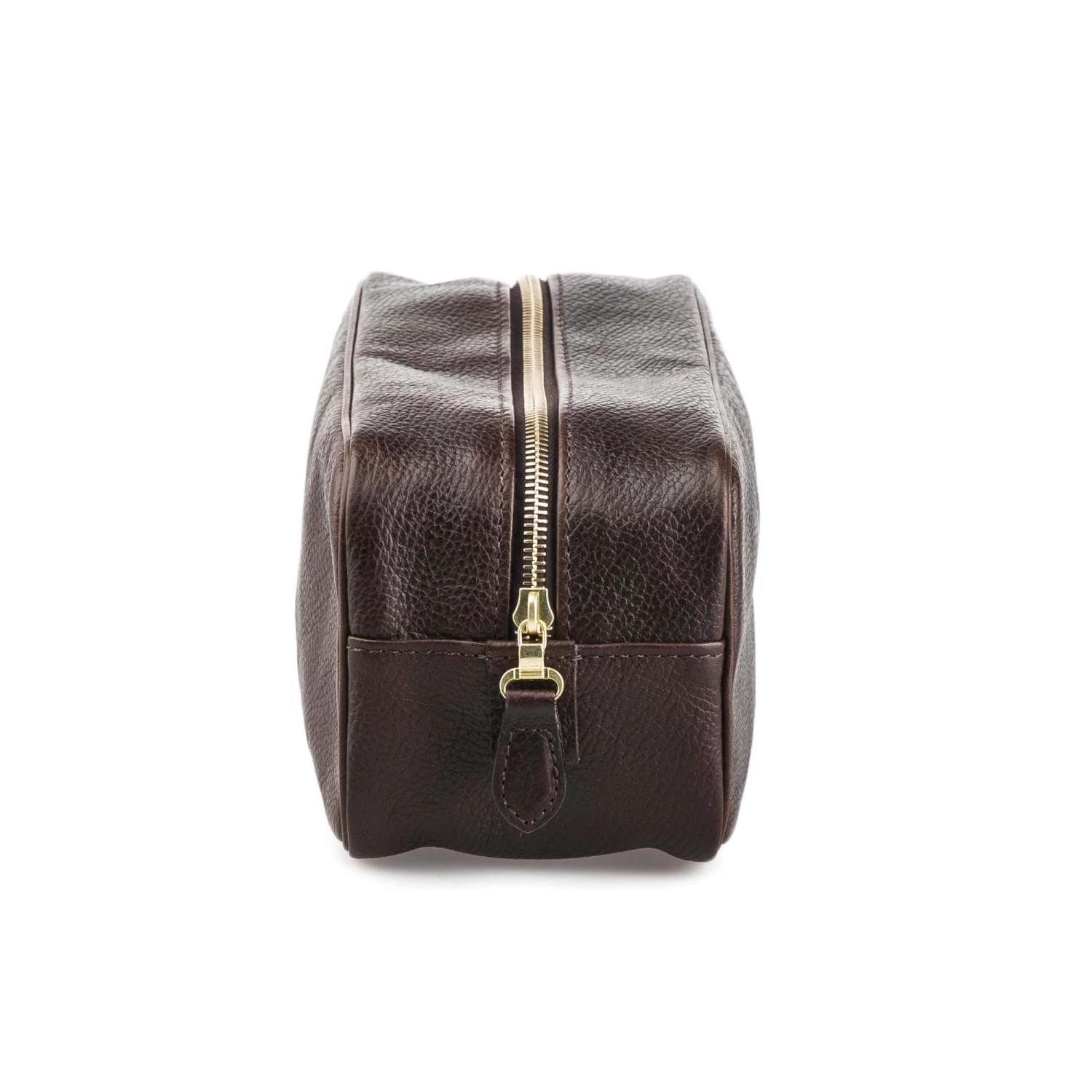 Leather Wash Bag In Dark Tan 2 Leather Wash Bag In Dark Tan - Image 2