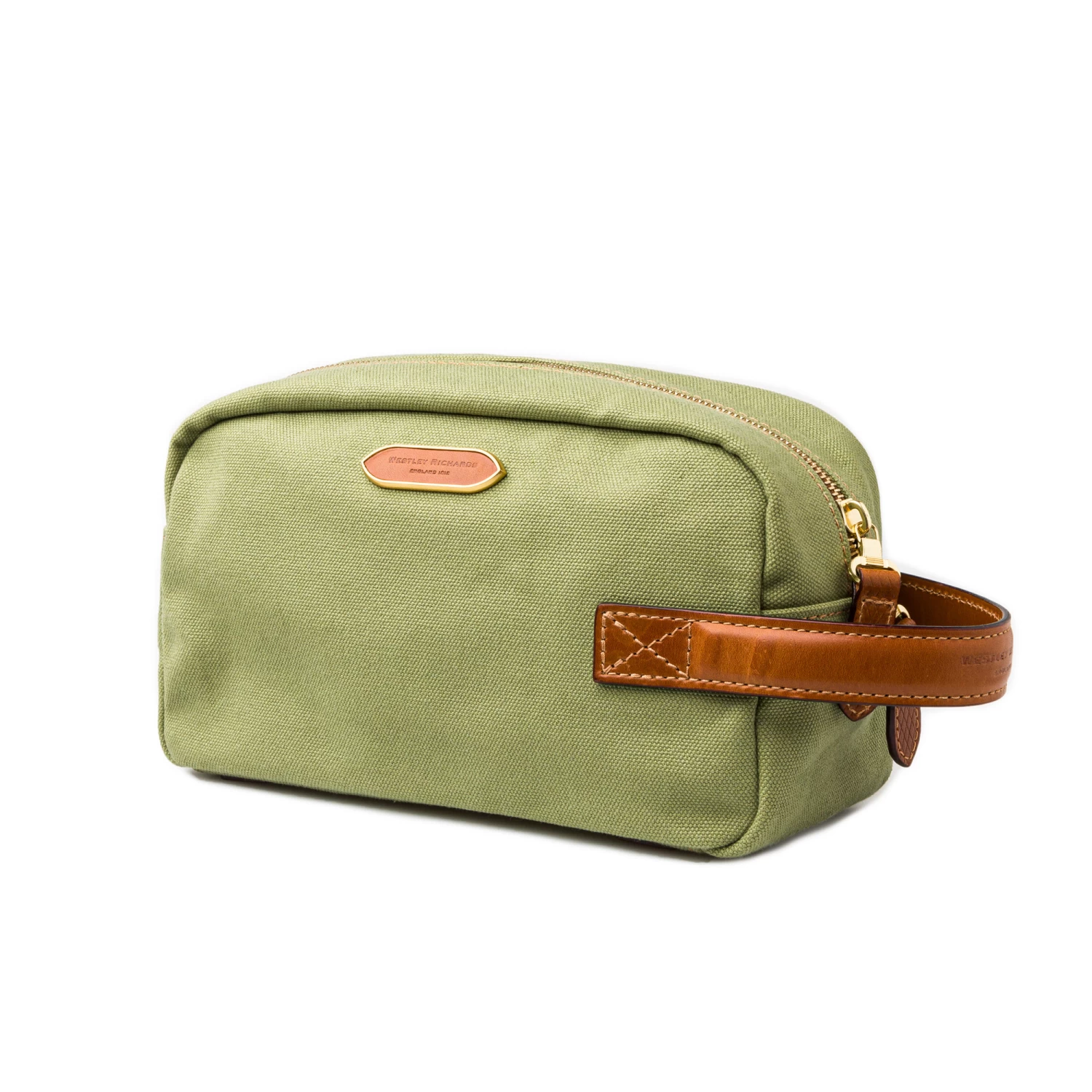 Bournbrook Wash Bag In Safari Green And Mid Tan 2 Bournbrook Wash Bag In Safari Green And Mid Tan - Image 2