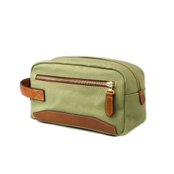 Bournbrook Wash Bag In Safari Green And Mid Tan