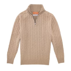 Cashmere Cannock Cable In Light Clay -Clothing Shop wr knitwear sweaters 2250 2