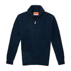 Malvern Quarter Zip In Marine -Clothing Shop wr knitwear sweaters 2270