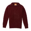 Galloway Cable Crewneck In Port