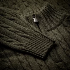 Cashmere Cannock Cable In Field Green 11 Cashmere Cannock Cable In Field Green -Clothing Shop wr knitwear sweaters 2366