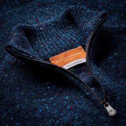 Malvern Quarter Zip In Marine -Clothing Shop wr knitwear sweaters 2454