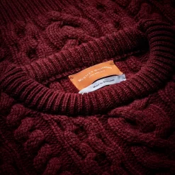Galloway Cable Crewneck In Port 10 Galloway Cable Crewneck In Port -Clothing Shop wr knitwear sweaters 2506
