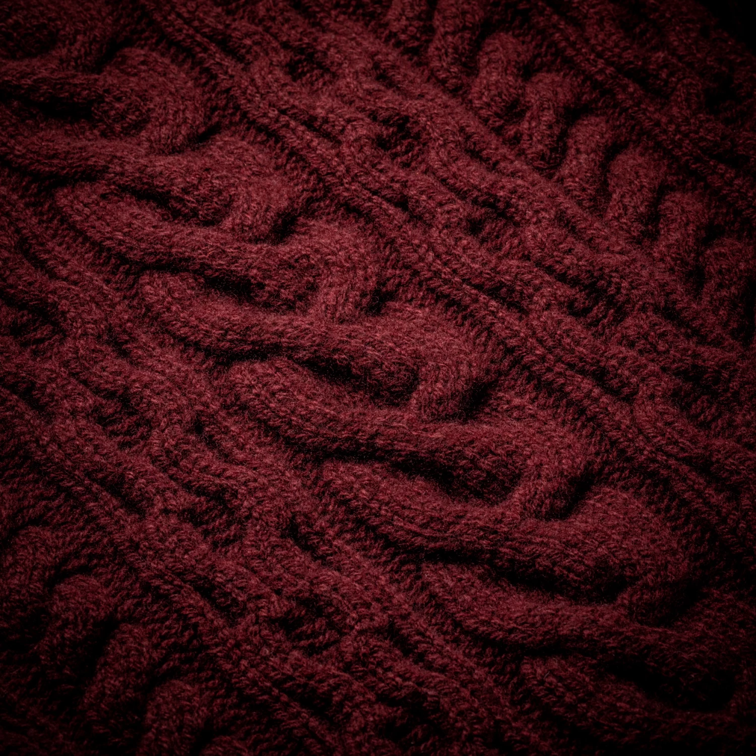 Galloway Cable Crewneck In Port 6 Galloway Cable Crewneck In Port - Image 6