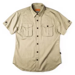 Short Sleeve Campaign Shirt In Light Stone