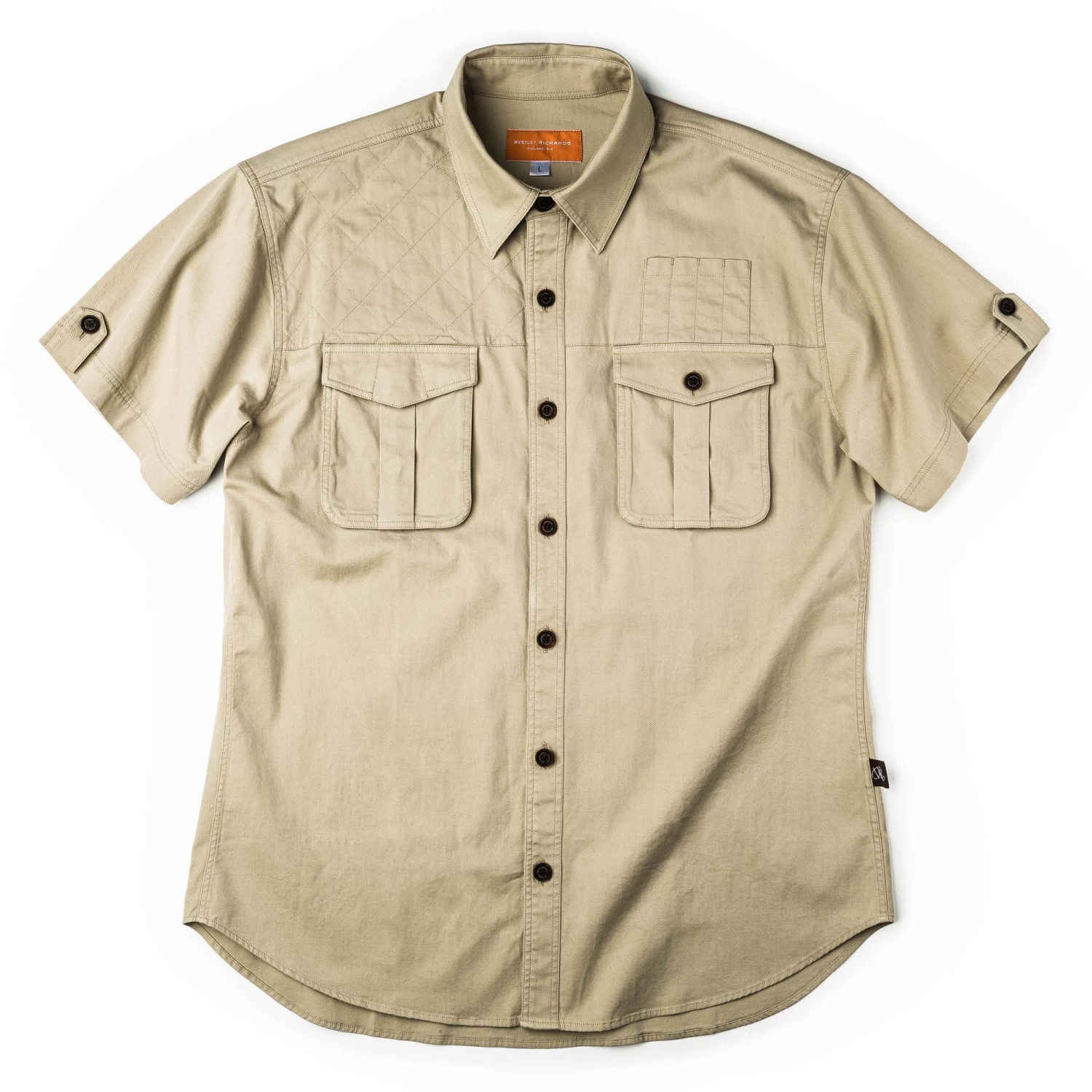 Short Sleeve Campaign Shirt In Light Stone 1 Short Sleeve Campaign Shirt In Light Stone