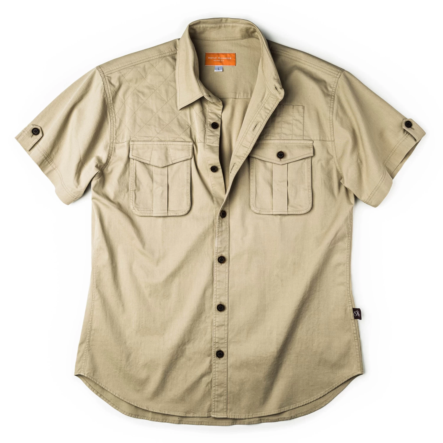 Short Sleeve Campaign Shirt In Light Stone 4 Short Sleeve Campaign Shirt In Light Stone - Image 4